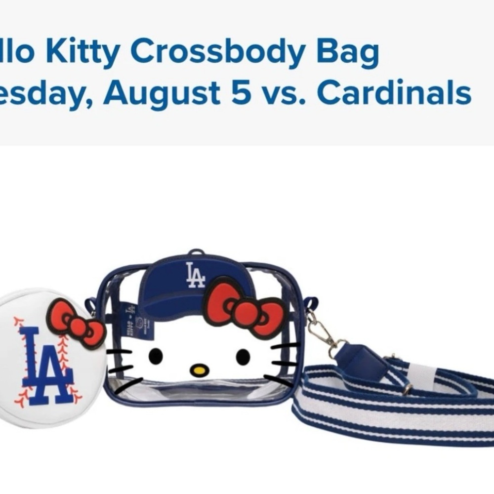 Hello Kitty LA Dodgers Crossbody Bag - Blue and White 8/5/25 giveaway New - Picture 4 of 4